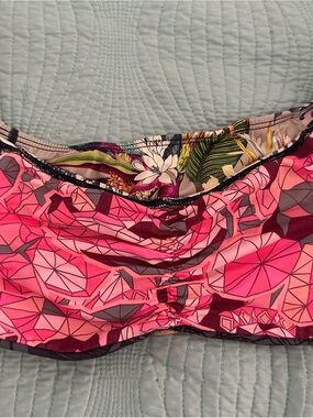 Muji Pink Geometric Bandeau Bikini Top